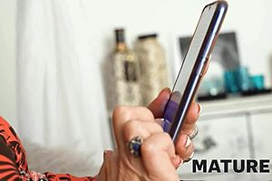 Mature charmer blindfolded and fucked in pussy