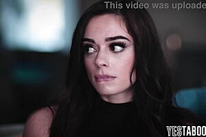 Petite brunette 18+ beauty bends over for hardcore anal sex with her employer's husband on camera.