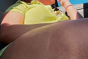 Watch me drill her creamy pussy in the car?