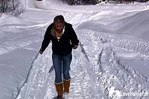 Hot Stepmom Boldly Shows Tits And Pees In Snowy Outdoors