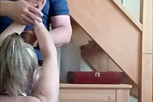 Slave session with ice cubes and blowjob outdoors