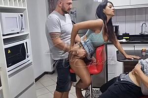 Latina Wife Served Coffee With Blowjob On Kitchen Counter