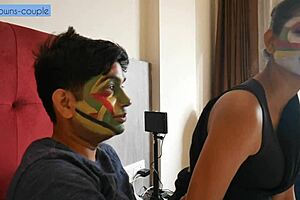 Saheb ji takes advantage in the bedroom! 😏 Rough sex with kissing and moaning.