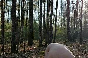 Bound milf whore bent over for outdoor humiliation