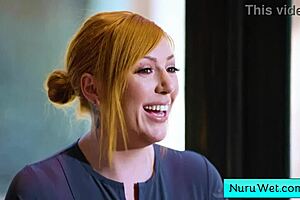 SEXY BIG TIT BLONDE MASSEUSE EXPLAINS NURU MASSAGE!