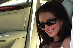 I watch April Blossom slide her boyfriend's huge cock deep into her shaved cunt for intense pounding