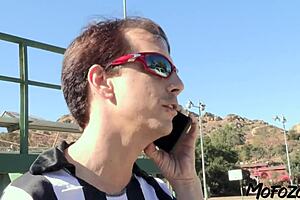 black haired cheerleader swallows cum sloppy on mofozo