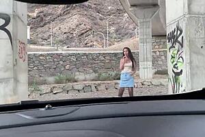 fucked slut in public convertible