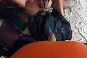 Wife gets face fucked and cum licked by husband.