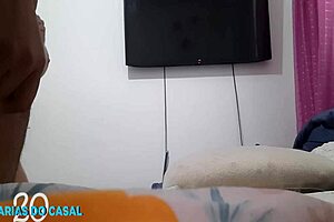 eating shaved pussy hidden from parents while riding cock 😏