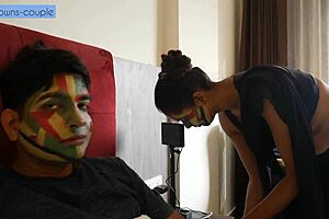 Saheb ji takes advantage in the bedroom! 😏 Rough sex with kissing and moaning.