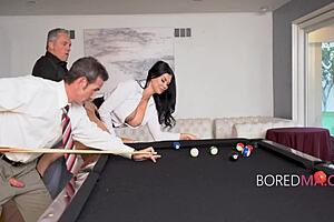 Two men freely use this milf in a fetish fantasy, engaging in intense sex acts without restraint