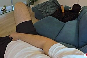 Stepmother Lies Down to Stepson Without Panties for Taboo Fun?