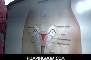 Humpingmom - short haired busty milf stepmother Olive Glass educating her horny stepson