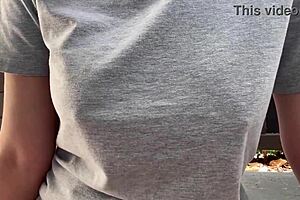 Italian big tits smoking outdoors 🚬