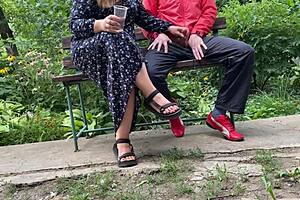 Curvy mother in law gets my cum in public outdoors.