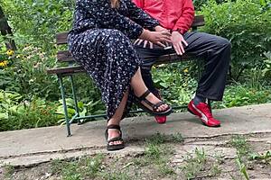 Curvy mother in law gets my cum in public outdoors.