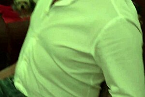 Laura, Dressed in Tight Clothes, Gives Blowjob and Takes Cum in Mouth Over Bent Ass