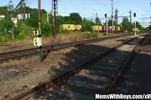 old slag exciting sex experience on train tracks