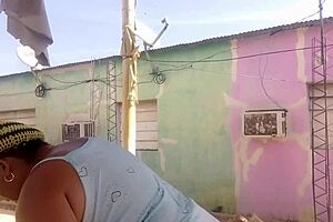 Neighbor watches mature latina's huge ass in short dress