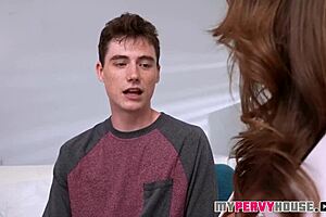 Real stepbrothers share milf pussy