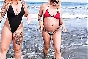 Slutty Latina Shows Pussy And Ass On Beach With Friend Dai Belan