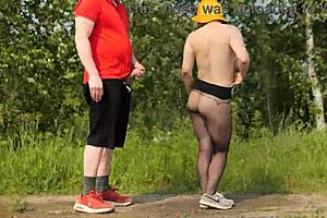 Stranger Meets Dirty Webcam Model Outdoors