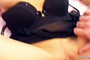 blue eyes blonde bombshell sucks huge cock rough in pov