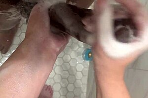 I, a hot curious 18 year old teen, enjoyed cleaning my stepbrother's monster cock in the shower early morning, making him cum twice in just 5 minutes with my wet pussy