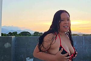 Submissive Milf Dominated Outdoors On Rooftop