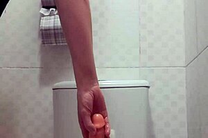 Big Ass Solo Girl Fucking A Big Dildo In Her Big Pussy Until She Gets Orgasm And Squirts In The Bathroom