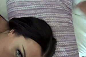 Stepmom, take this pearl necklace on your tits after blowjob