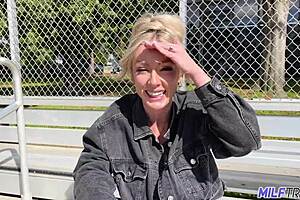 Blonde milf sadie summers fucks monster cock, clothes ripped, cum on big tits