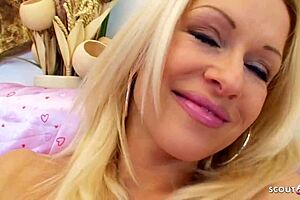 blue eyes blonde bombshell sucks huge cock rough in pov