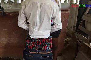 i caught my ebony wife bent over riding big black cock outdoor with landlord