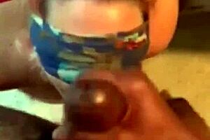 Blindfolded woman receives oral attention