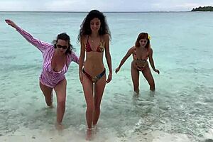 Crazy Latina Milf Orgy: Guy Fucks Three Girls, Cums on Faces