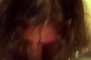 Stacy, suck my cock and stroke it. Sit on it, then I'll fuck you missionary and cum on your tummy!