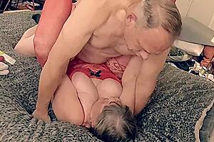 i fuck granny red riding hood with dildo, she orgasms hard in homemade video, it's so intense and wild!