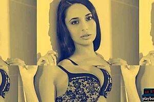 Busty brunette milf strips naked and shows off!