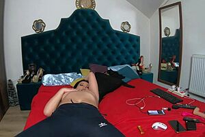 Milfy Calla Masturbates and Plays with Pussy in Sortswear