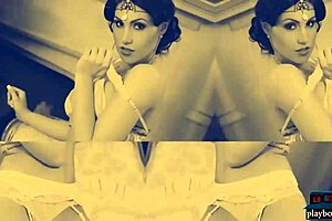 Busty brunette milf strips naked and shows off!