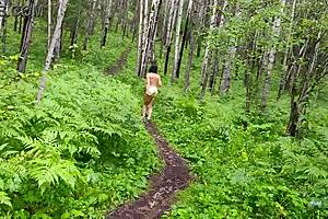 Naked stepmom teases with her perfect body outdoors?