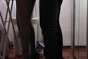 Preview - The Milf With Beautiful Legs And Pantyhose Irons And Gets Touched And Fucked