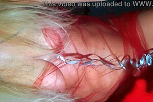 a merry christmas sexy mature lady with natural tits and wet hairy pussy