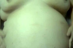 The ssbww gets her pussy fucked pov while husband rubs her belly