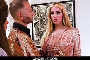 How do these hot milfs still please their ex-husband in a group session?