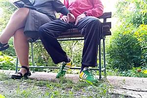 Unflappable Mature Bbw Made Me Cum With Flashing And Handjob Outdoor