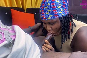 African ebony stepmom fucks gateman with big cock.