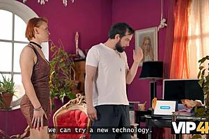 mature redhead tricks neighbor into shaved pussy orgasm